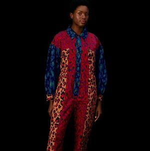 Farm Rio Jumpsuit Mixed Leopard Pop, Size M, New! Retail $245